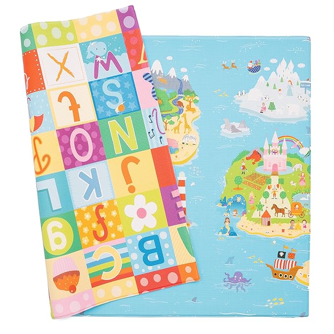 Baby Care Play Mat 82'' x 55'' Original One-Piece Reversible Rollable by Baby+Care+Play+Mat
