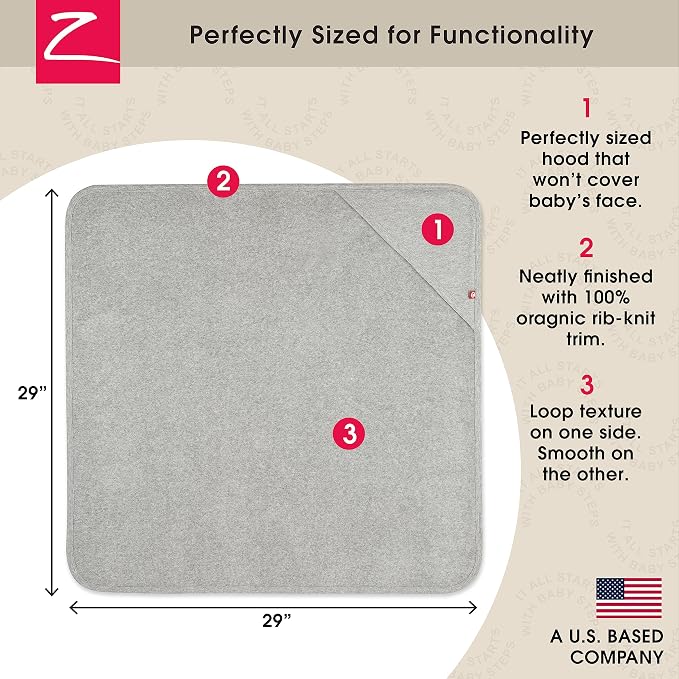 Zutano Hooded Baby Towels, Organic Cotton Baby Bath Towel, Ultra Soft and - Image 4