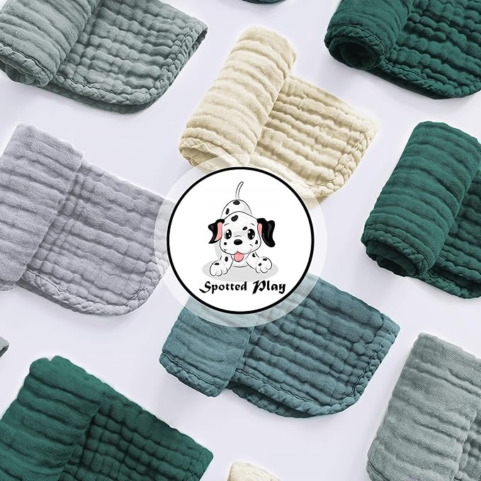 Muslin Burp Cloths 100% Cotton Large 20''x10'' Extra Soft and Absorbent Baby - Image 2