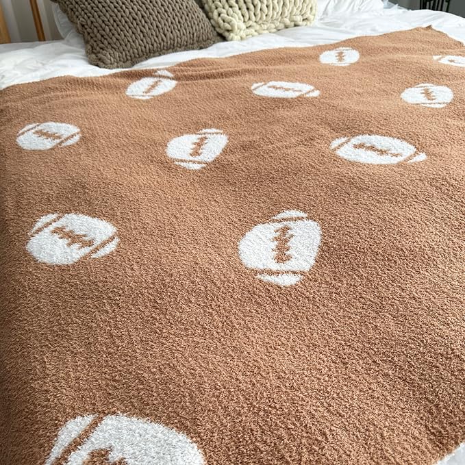Cozy Football Pattern Blanket Perfect Lightweight Bedding - Image 2