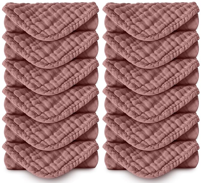 Muslin Burp Cloths 100% Cotton Large 20''x10'' Extra Soft and Absorbent Baby by Spotted+Play