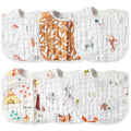 Zainpe 6Pcs Snap Muslin Cotton Baby Bibs Owl Fox Leaf Bear Bib by Zainpe