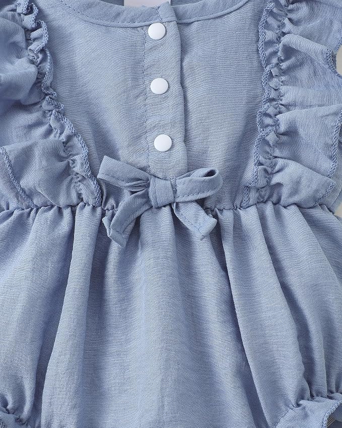 Renotemy Newborn Infant Baby Girl Clothes Rompers Summer Jumpsuits Short Sleeve - Image 4